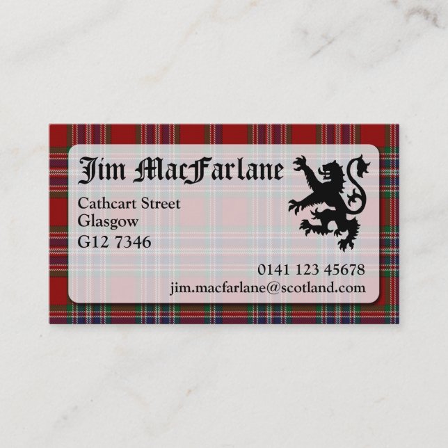 MacFarlane Tartan Business Card (Front)