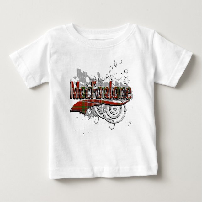 MacFarlane Tartan Grunge Baby T-Shirt (Front)