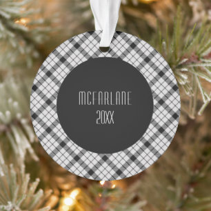 MacFarlane Tartan Plaid Pattern Red Ornament