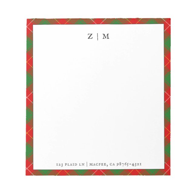 Macfee MacPhie Clan Tartan Plaid Pattern Notepad (Front)