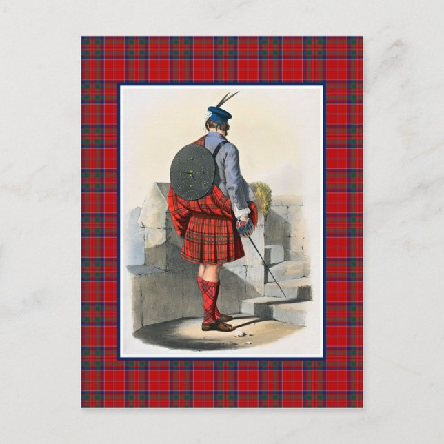 MacGillivray Vintage Illustration Tartan Frame Postcard (Front)