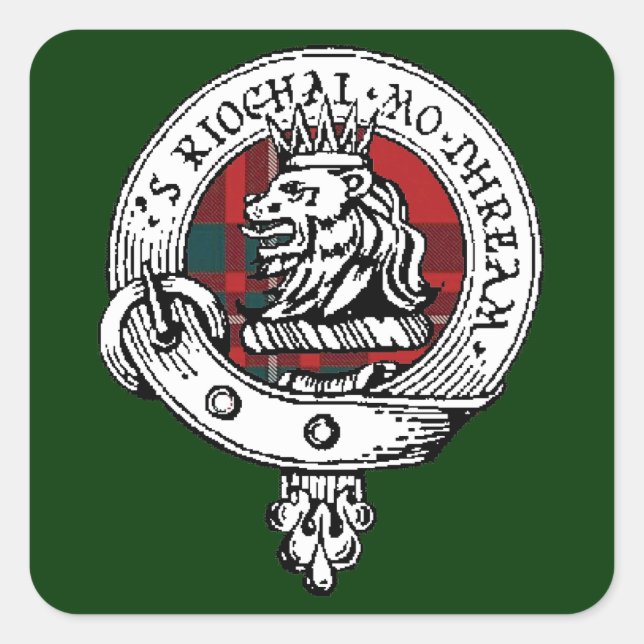 MacGregor Clan Badge Sticker Forest Green (Front)