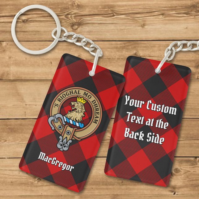MacGregor Crest over Rob Roy Tartan Keychain (Creator Uploaded)
