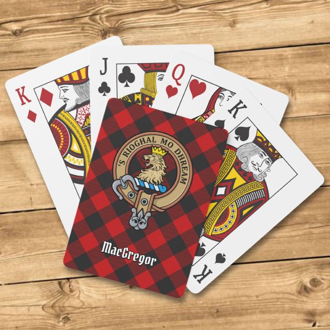 MacGregor Crest over Rob Roy Tartan Playing Cards (Creator Uploaded)