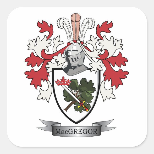 MacGregor Family Crest Coat of Arms Square Sticker (Front)