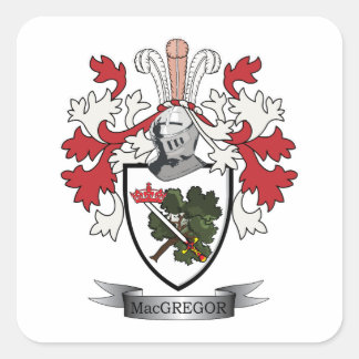 MacGregor Family Crest Coat of Arms Square Sticker