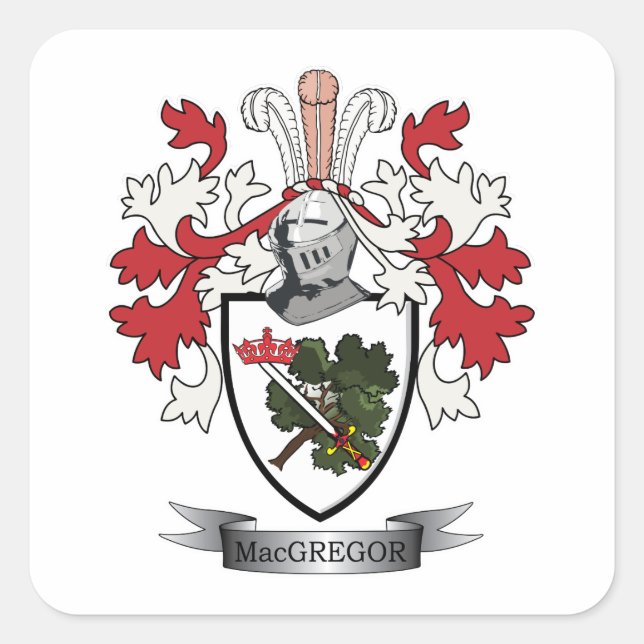 MacGregor Family Crest Coat of Arms Square Sticker (Front)