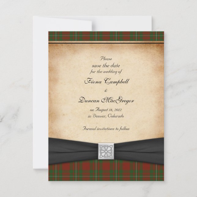 MacGregor of Cardney Wedding Save the Date (Front)