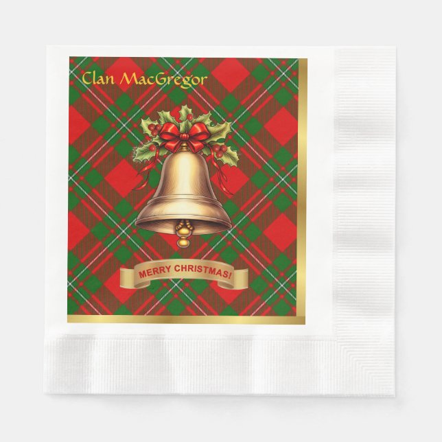 MacGregor Personalised Tartan Christmas Napkin (Front)