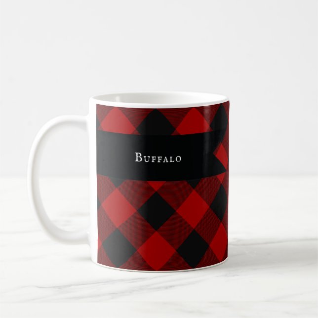 MacGregor | Rob Roy | Buffalo Plaid Red Tartan Coffee Mug (Left)
