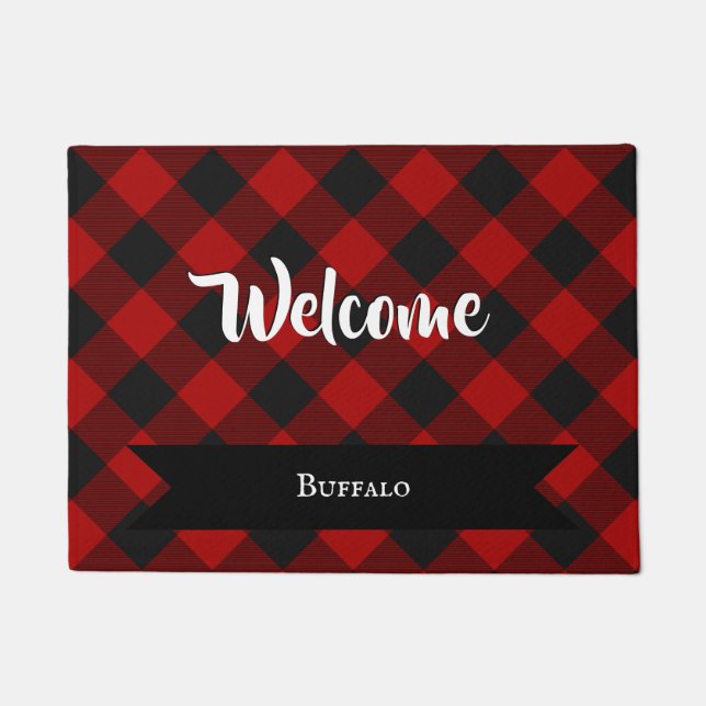 MacGregor | Rob Roy | Buffalo Plaid Red Tartan Doormat (Front)