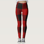 MacGregor | Rob Roy | Buffalo Plaid Red Tartan Leggings<br><div class="desc">Buffalo Plaid or check is plaid with large blocks formed by the intersection of two different colour yarns, one of which is typically black.</div>