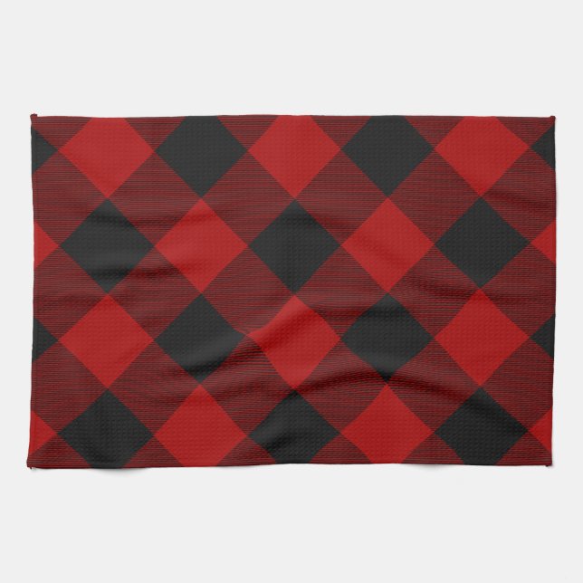MacGregor | Rob Roy | Buffalo Plaid Red Tartan Tea Towel (Horizontal)
