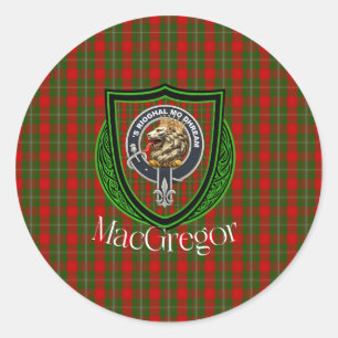 MacGregor Scottish Clan Tartan & Crest Classic Round Sticker