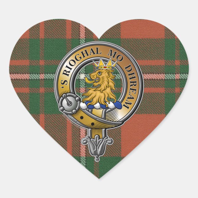 MacGregor Tartan & Badge Heart Sticker (Front)