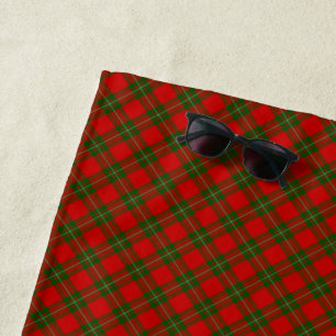 MacGregor tartan red green plaid Beach Towel