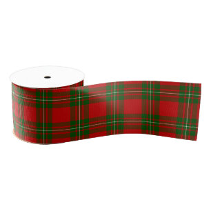 MacGregor tartan red green plaid Grosgrain Ribbon