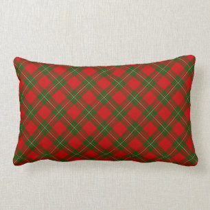 MacGregor tartan red green plaid Lumbar Cushion