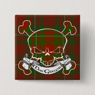 MacGregor Tartan Skull 15 Cm Square Badge