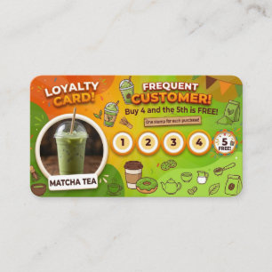 Macha tea- Loyalty Local shop Business Card