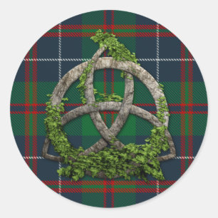 MacHardy Tartan And Celtic Trinity Knot Classic Round Sticker
