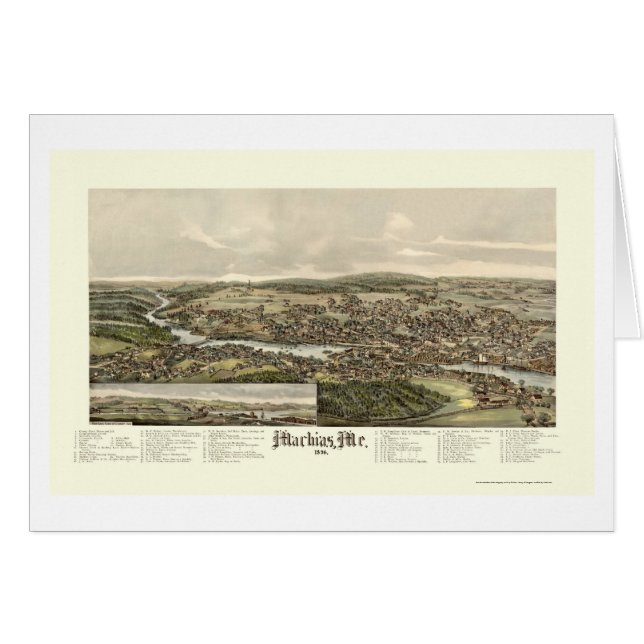 Machias, ME Panoramic Map - 1896 (Front Horizontal)