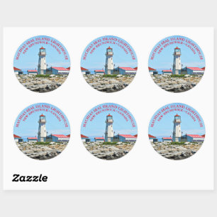 Machias Seal Island Lighthouse, NB Round Stickers