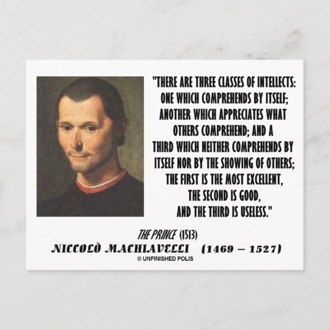 Machiavelli Three Classes Of Intellects Quote Postcard (Front)