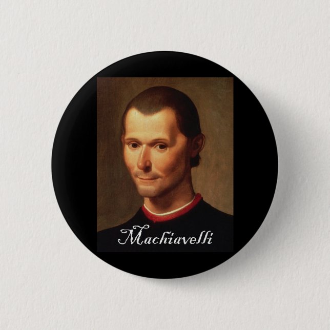 Machiavelli with Blackadder font 6 Cm Round Badge (Front)