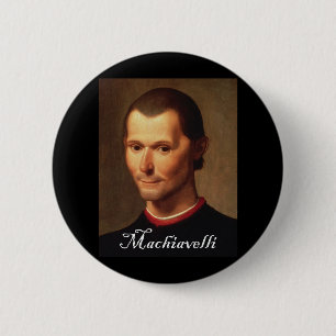 Machiavelli with Blackadder font 6 Cm Round Badge