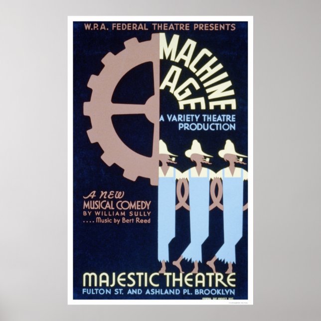 Machine Age Comedy 1937 WPA Poster (Front)