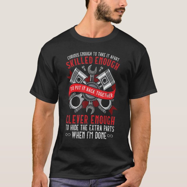 Machine Car Mechanic Driver Engine Tools Auto Truc T-Shirt (Front)