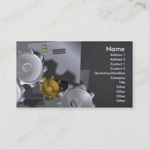 machine cogs business card design