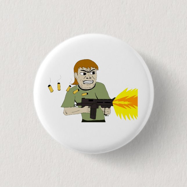 machine gunner 3 cm round badge (Front)