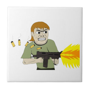 machine gunner  ceramic tile