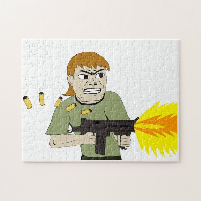 machine gunner jigsaw puzzle (Horizontal)