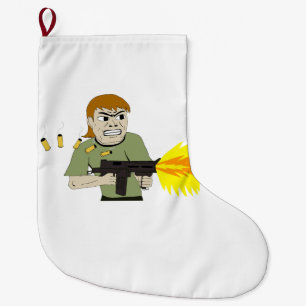 machine gunner large christmas stocking