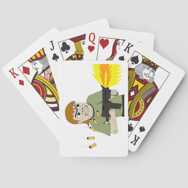 machine gunner playing cards (Back)
