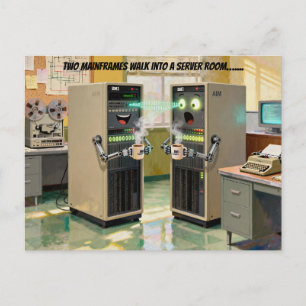 “Machine Language” - Humourous Technology Holiday Postcard