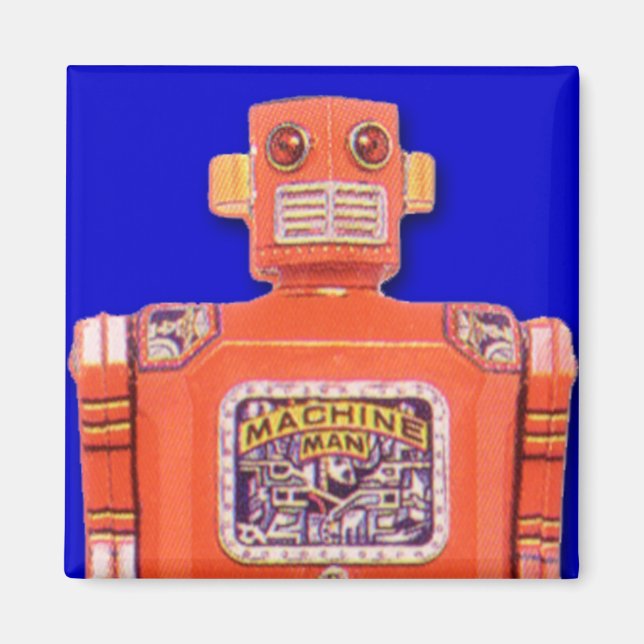 Machine Man Toy Robot Square Magnet (Front)
