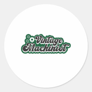 Machine Mechanic CNC Machinist Retro Funny Gift Classic Round Sticker