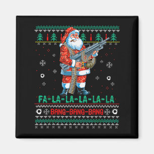 Machine Santa Claus Gun Lover Ugly Christmas Sweat Magnet
