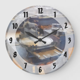 Machine Shop With Punch Press Large Clock