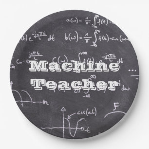 Machine Teacher Paper Plate