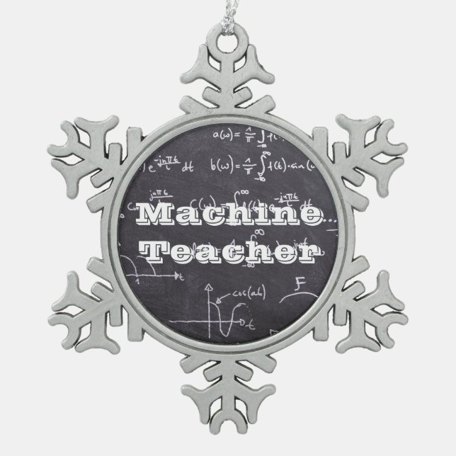 Machine Teacher Snowflake Pewter Christmas Ornament (Front)