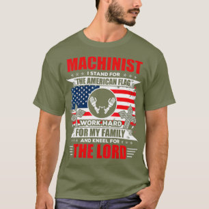 Machinist American Flag Machinist Tee Gift