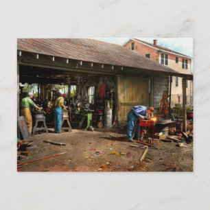 Machinist - Backyard machinists 1942 Postcard