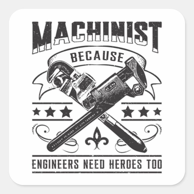 Machinist CNC Machinist Machine Job Funny Gift Square Sticker (Front)