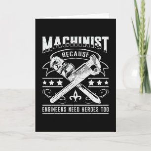 Machinist CNC Machinist Machine Mechanic Gift Idea Card