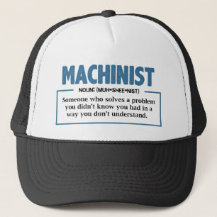 Machinist Definition Engineer Typography Trucker Hat